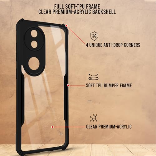 Image of Jkobi Back Cover Case for Vivo iQOO Z10R (Shockproof with Polycarbonate Clear Panel | Professional Black)