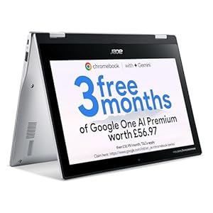 acer Chromebook Spin 311 CP311-3H Convertible Laptop - MTK MT8183, 4GB, 64GB eMMC, Integrated Graphics, 11.6" HD Touchscreen, Google Chrome OS, Silver