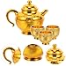 Imagen de MAGICLULU Juego De Tetera De Café Turco: Juego De Té Dorado Con 3 Tazas De Café Hervidor De Agua Jarra De Vino Tetera Árabe Jarra De Leche Taza De Ofrenda Budista Copas Cálices