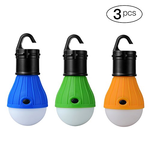 LUOFA Lampada LED da campeggio,impermeabile alimentato a batteria LED della tenda della lampada campeggio portatile lanterna lampadina di emergenza per outdoor campeggio , confezione da 3