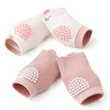 JOVYTH Krabbel Knieschoner 2 Paar, rosa und weiße Baumwoll Kniepads für Bab e im jungen Alter, weiche Knie Abdeckung für Krabbeln, Laufenlernen und Zuhause