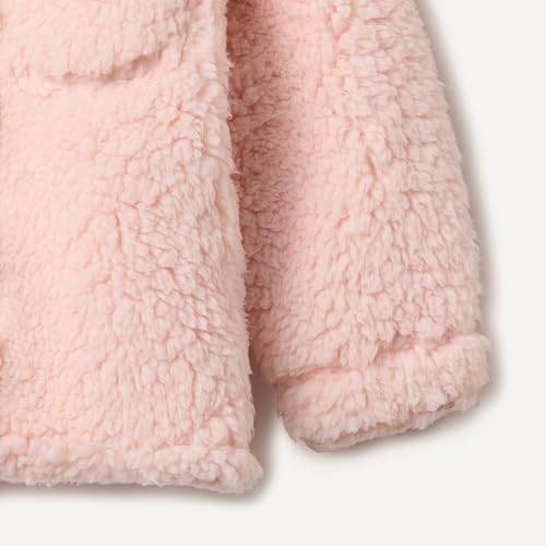 Amazon Essentials x Sofia Grainge Unisex Babies' Soft Faux Sherpa Fleece Overshirt Jacket with Pockets, Light Pink, 18 Months - image 5