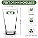 Great Credentials Pint Drinking Beer Glasses With Tuff Rim, 16 oz - Set of 4