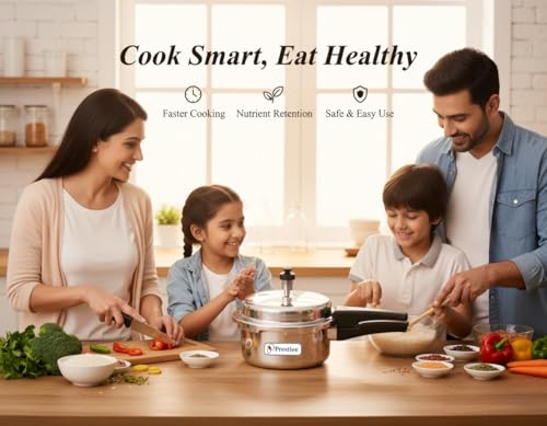 Image of Prestlee Aluminium 2 Litres Pressure Cooker | Outer Lid | Faster & Healthy Cooking | Gas Stove Compatible | ISI Certified | 5 Years Manufacturer's Warranty | Silver