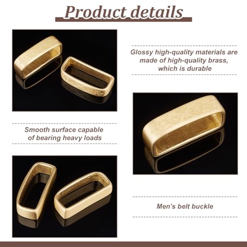 OLYCRAFT 2Pcs Brass Loop Keepers Belt Loop Keepers 11.5x46x20mm Belt Loop Replacement Buckle Belt Keeper with Oriental Dragon Pattern Metal Belt Loop Men's Belt Loop Fits for 1.5 Inch(38~40mm) Belt4