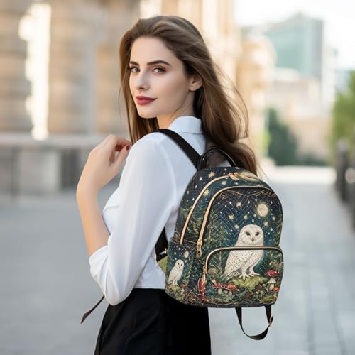 Image of ALAZA Beautiful Owl Forest Small Backpack Purse for Women Travel Bag Fashion Daypack Back Pack Shoulder Bag