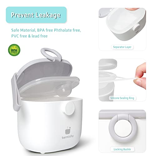 Termichy Baby Formula Dispenser, Portable Formula Dispenser Container With Scoop And Carry Handle For Travel Outdoor Activities For Baby Infant, 8.8Oz, 0.55Lb, 250G (Grey,1 Pack) #TOP2