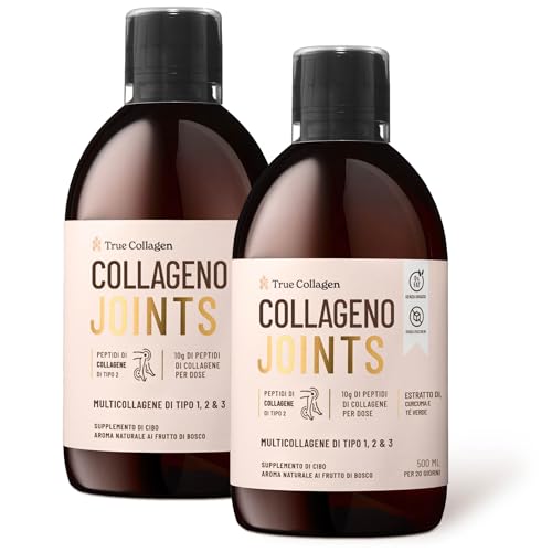 True Collagen - Collagen Joints 500 ml x 2 I 10g Peptidi di collagene per dose I MSM, Glucosamina, Condroitina I Fornitura per 40 giorni