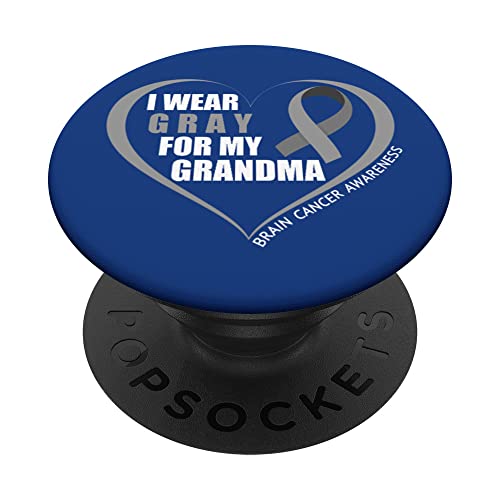 I Wear Gray For My Grandma Brain Cancer Awareness Month 2023 PopSockets PopGrip Intercambiable