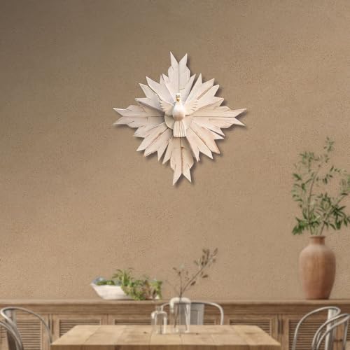 Divino Espírito Santo Grande de Madeira Eucalipto Resplendor Duplo 55cm Artesanato Mineiro Rústico B