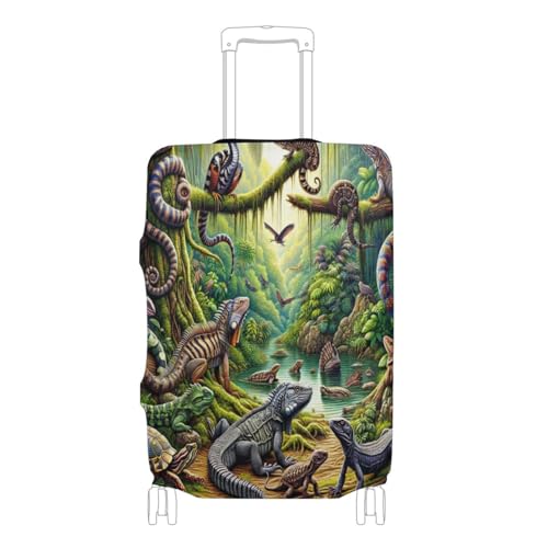 Reptile Jungle Lizards Luggage Protector Cover Fit 18-32 Inch Luggage Identifiers