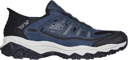 Skechers - Mens Slip-Ins: After Burn M. Fit - Ridgeburn Slip On Shoes, Color Navy/Gray, Size: 12 XW US4