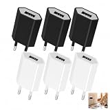 6 pezzi caricatore USB 5V 1A, adattatore di alimentazione 5W, mini blocco adattatore presa EU USB-A universale, attacco di ricarica compatibile con iPhone 8 7 6 Samsung S22 S21 S20 S10 S6 S7 S8 S9