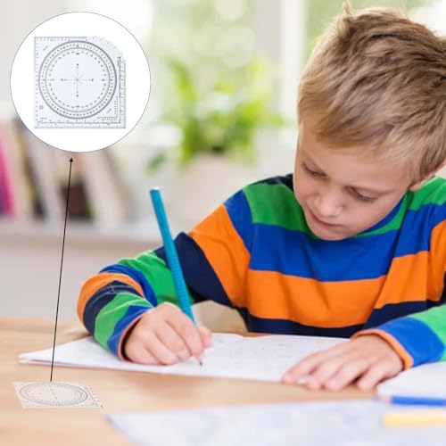 FLEXNOVA 4 Stück Planzeiger, Winkelmesser Schablone für Taktische Zeichen Militärischer Winkelmesser Marschzahlmesser Kartenwinkelmesser