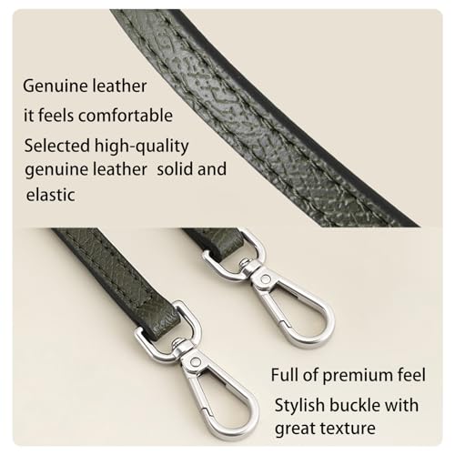 Image of Bag Leather Strap Replacement Crossbody Shoulder Straps for Xs MINI Pouch, No Damage Conversion Kits Accessories (MINI-Forest Green-Silver)