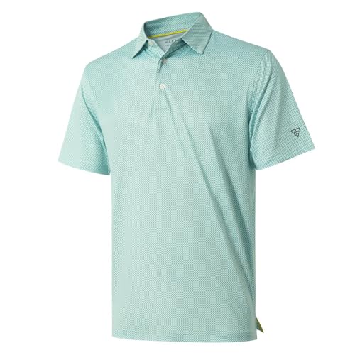 Men's Golf Shirts Dry Fit Short Sleeve Print Performance Moisture Wicking Patterned Polo Shirt for...
