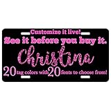 Custom License Plate |HD Glitter Text Image| Gift for Her | Gift for Him | Personalized License Plat