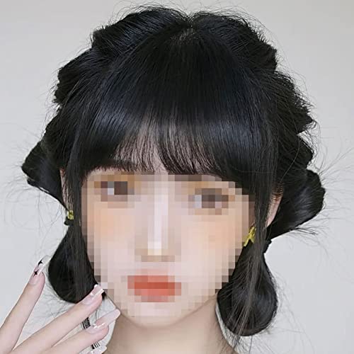 Mollensiuer 2Pcs Bowknot Wig Clips With Fake Hair Buns For Party Hair Styling - Decorative Barrette Hairpieces And Accessories For Women thumb #5