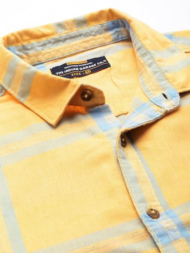 Image of The Indian Garage Co Men Slim Fit Abstract Printed Full Sleeves Spread Collar Casual Shirt