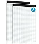Roneky Graph Paper Pads A4 Graph Notebook, 2 Pack 4x4 Quad Grid Paper, 30 Sheets Engineering Paper, Perforations A4 Lined Pads with Sturdy Cardboard for Drawing, Designing, Math Sketching