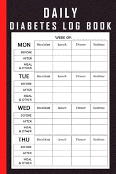 Daily Diabetes Log Book - Pocket Size: Blood Sugar Log Book | Daily Diabetic Glucose Tracker Journal Book | 4 Time Before-After (Breakfast, Lunch, ... Blood Sugar Monitoring Diary, 52 weeks |