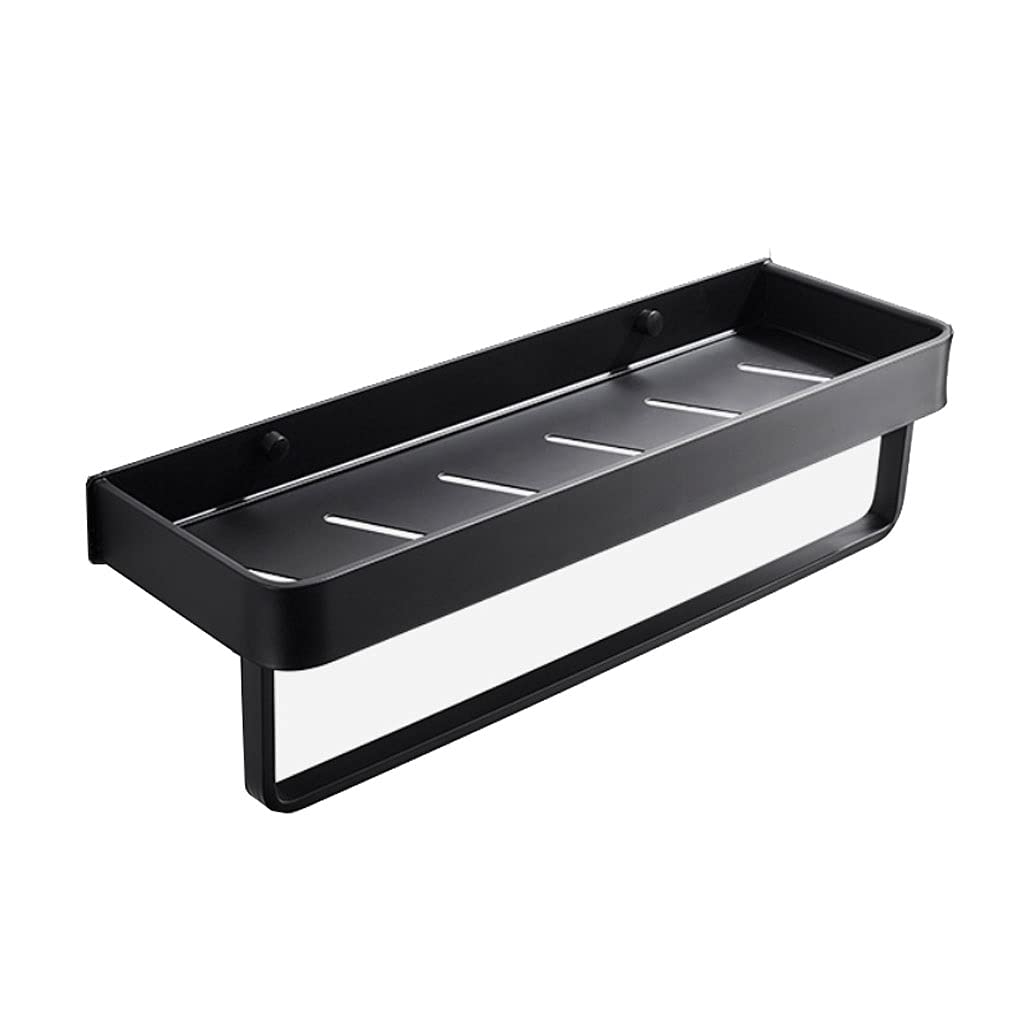 No Drill Bathroom Shower Organizer with Towel Machine Free Punch Wall Mounted Stainless Steel Storage Shelf for Bathroom
