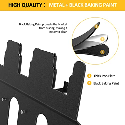 Riuog Suporte de parede para bateria DeWalt e carregador DCB112, suporte de 4 baterias de metal pret
