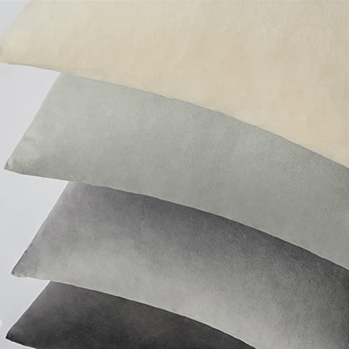 Topfinel Grey Cushion Covers 45cm x 45cm for Livingroom Large Fluffy Cushions Sofa Scatter Decorative Velvet Pillow Cover 18 x 18 inch Set of 4 for Bedroom - Image 3