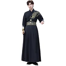 Hanfu Cloak Coat for Men Winter Warm Overcoat Faux Fur Long Cape Traditional Vintage Dynasty Han Costumes
