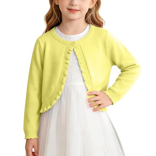 Toddler Girls Cropped Cardigan Shrug Long Sleeve Knit Sweater Jacket Coats