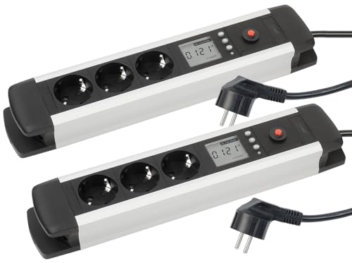 2 multiprises 3 prises avec wattmètre et écran LCD [revolt]