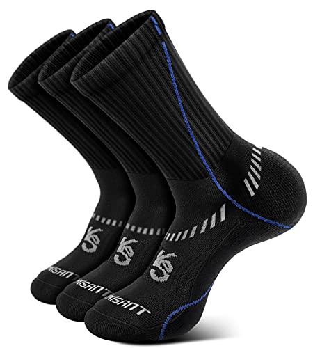 KEMISANT Socken Herrren 3/6 Paar, Sportsocken Kompression für Herren Running Working im Freien mit voll gepolsterter Sohle(3Paare-Schwarz2457-43-46) Cover