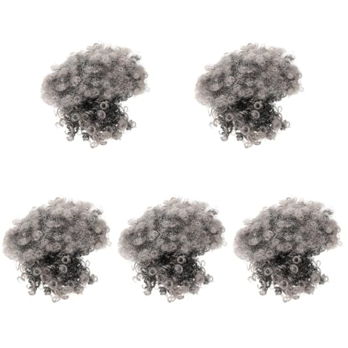 Extensions perruques de costumes pour femmes cheveux gris bouclés courts