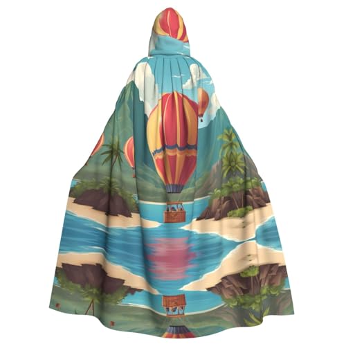 Manteau long à capuche Hawaï montgolfière imperméable et coupe-vent adulte