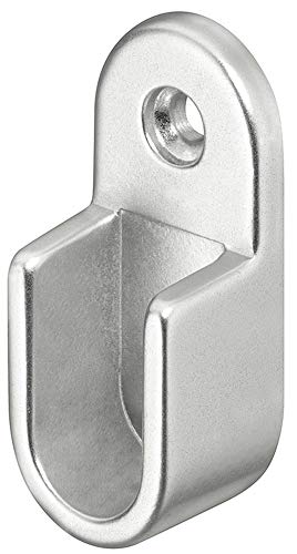 Gedotec - Asta per guardaroba ovale in alluminio argentato opaco, 1 pezzo per il montaggio a parete o a soffitto