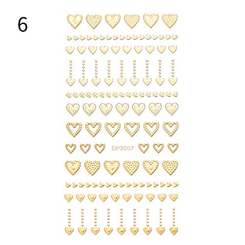 Bornbeauty Gold 3D Nail Sticker Lines Multi-Size Stripes Geometric Heart Nail Art Adhesive Transfer Stickers (1) #TOP5