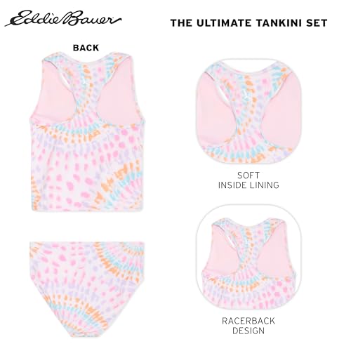 Image of Eddie Bauer Girls' UPF 50+ Swim Bikini Bottom and Racerback Tankini Set