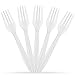 500 Count Extra Heavy duty Plastic Forks, Disposable White Fork, Heavyweight Bulk Cutlery for Dinner, Events, Catering, Parties & Takeout