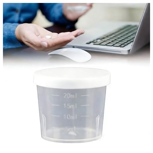 20ml Plastic Medicine Cups with Lid,Transparent Measuring Cup Test Calibration Liquid Container Measuring Tool,Transparent Reusable Graduated Cups,Measure Container for Mixed Pills