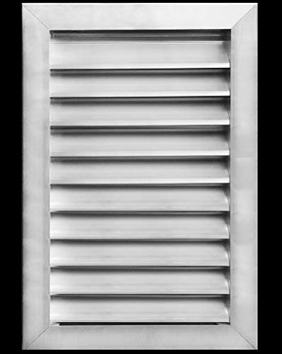 HVAC Premium 18"W x 22"H Aluminum Exterior Gable Louver Vent for Walls & Crawlspace - Weather-Resistant Air Grille with Screen Mesh - [Outer Dimensions 19.75"W x 23.75"H]
