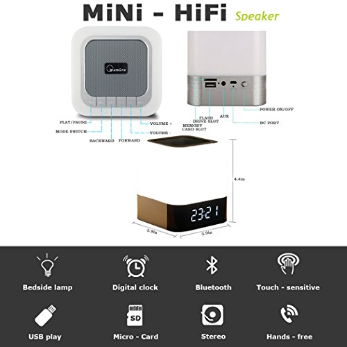 wamgra night lights bluetooth speaker