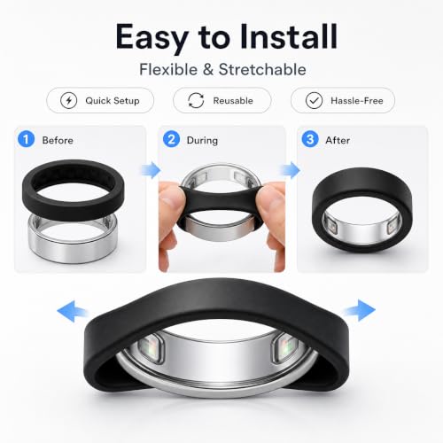 8 Pack Ring Cover Compatible with Oura Ring 5, Ultra-Thin Silicone Ring Protector Case, Soft Comfortable Anti-Scratch Ring Guard, Lightweight Daily & Fitness Protection by BZHZJQ - Used condition - Image 9