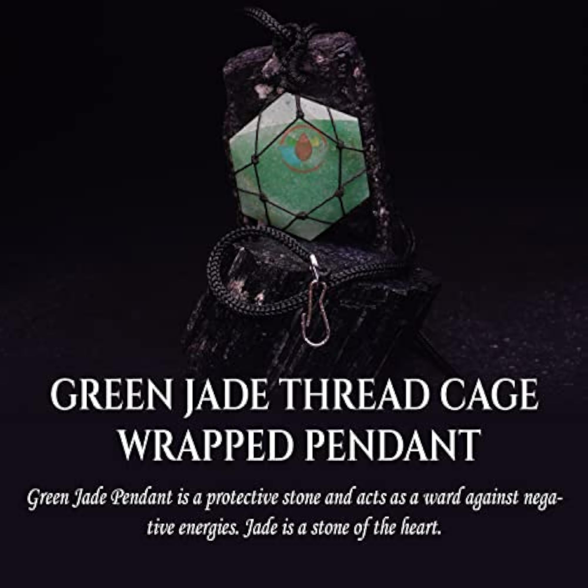 Charged Energized Stone Pendant Thread Cage Wrapped