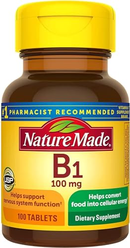 Nature Made Vitamin B-1 100 mg Tablets - 100 ct Pack of 2