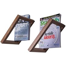 مجموعة الرف العائم Kirpi Rustic من 2 ، عرض جدار المجلة ، حامل مجلة الإطار الخشبي ، منظم الكتاب المعلق ، رف الكتب المثبت على الحائط البني ، الحجم 11 &times; 9 بوصة"