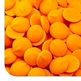 Merckens Chocolate Melts - 1 Pound Pack - Dye Free Orange Candy Melts For Dipping, Molding, Coating & Baking - Vanilla Melting Wafers For All Occasions