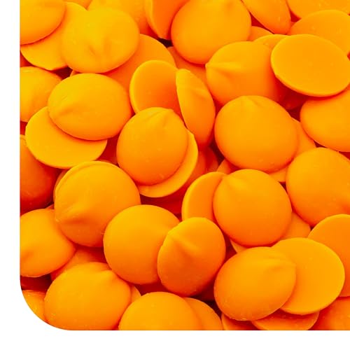 Merckens Chocolate Melts - 1 Pound Pack - Dye Free Orange Candy Melts For Dipping, Molding, Coating & Baking - Vanilla Melting Wafers For All Occasions