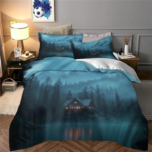 Parure de lit hypoallergique pour couple avec housse zippée 3DMax