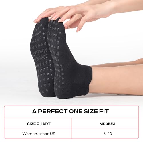 Image of CoolMate Pilates Socks with Grips for Women, Non Slip Yoga Socks