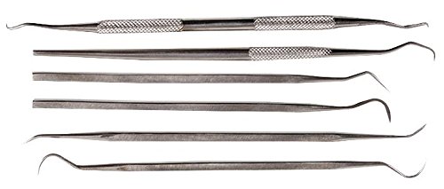 Image of Duratool 6-Piece Dual Ended Stainless Steel Pick Set – Scriber & Probe Tool Kit